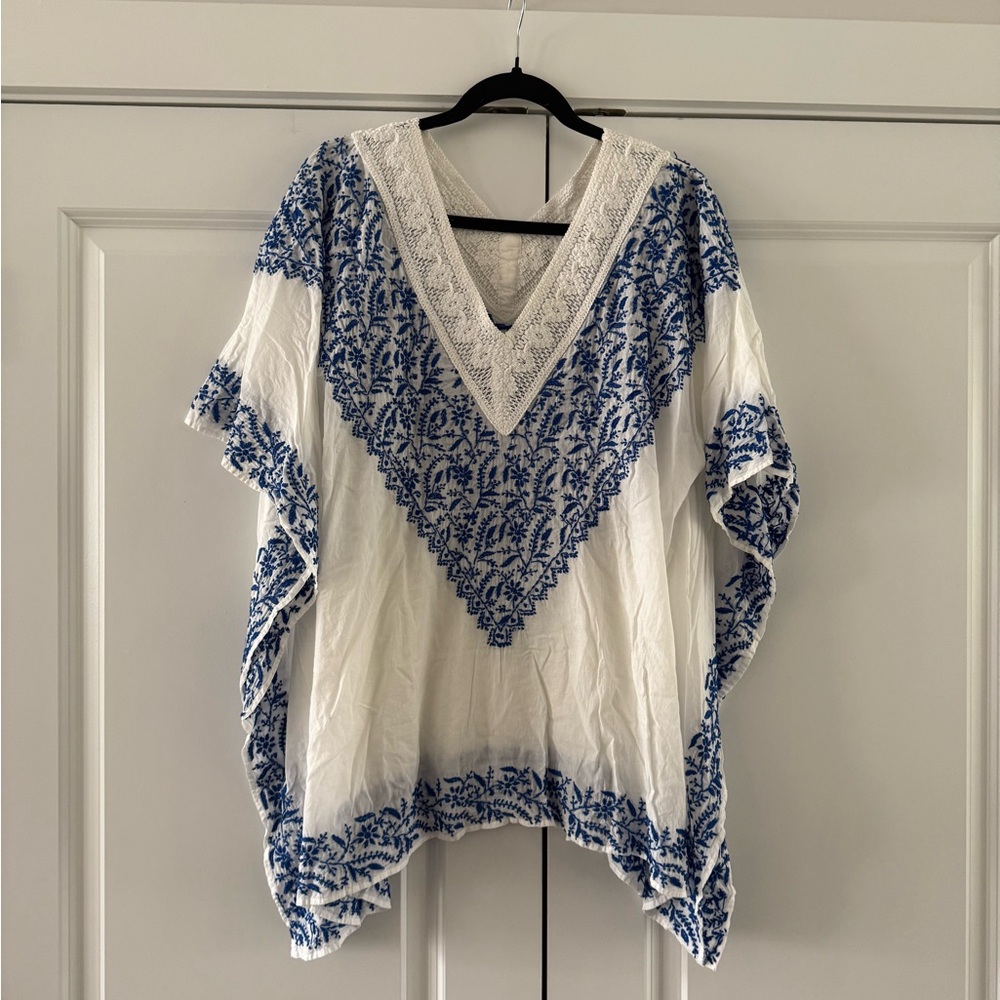 Blue and White Asymmetrical Tunic from Mykonos
